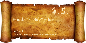 Hudák Sándor névjegykártya